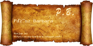 Pósz Barbara névjegykártya